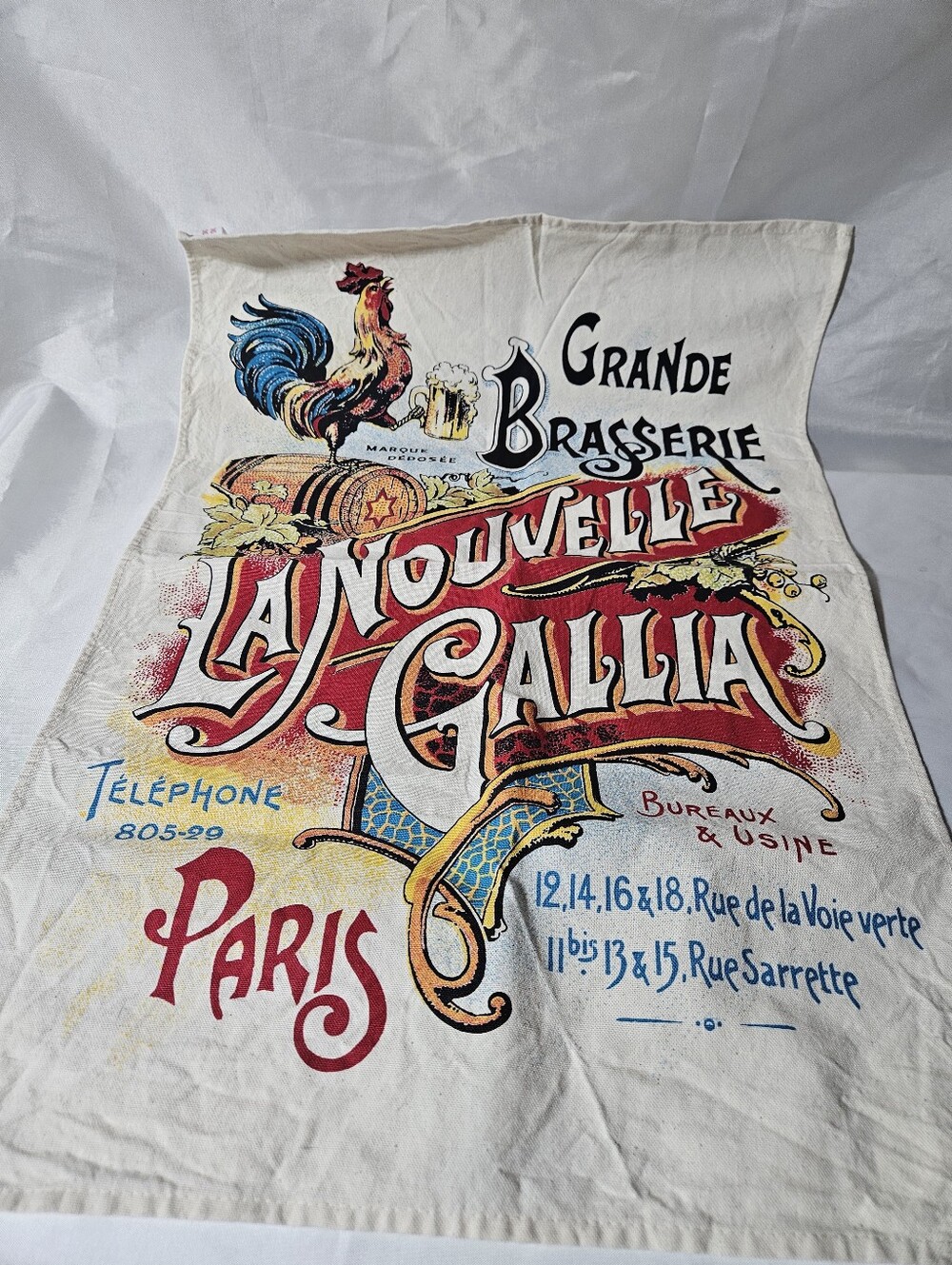 Kitchen Towel Featuring The Vintage French Brewery Nouvelle Gallia